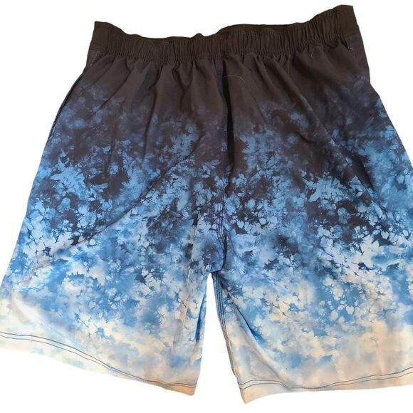 SPEEDO Swim Trunks‎ Tie Waist Ombre Water Print Size Men's L - Picture 3 of 13